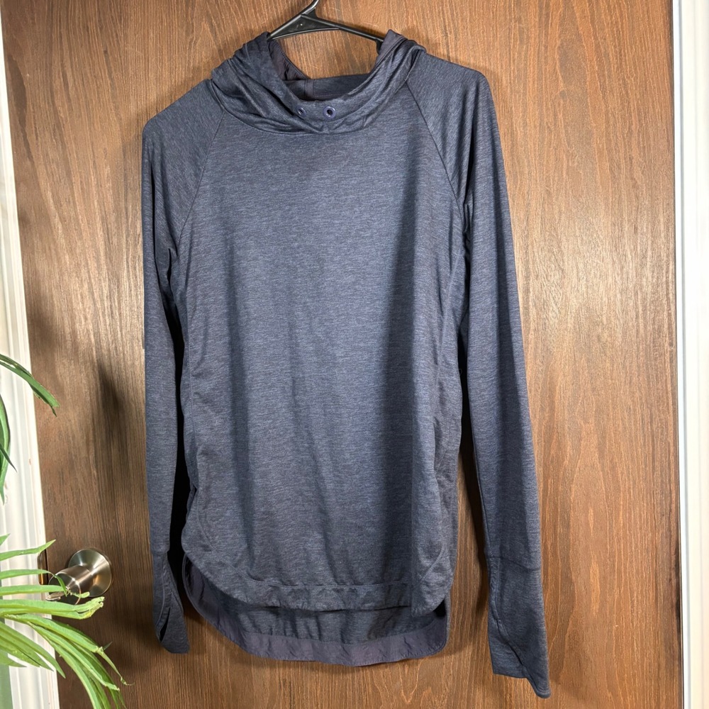 Athleta Navy Cowl Neck Pullover Hoodie Women's X-Small Athletic Lightweight